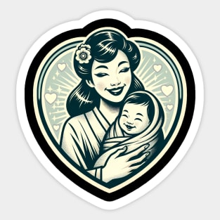 Vintage Motherhood Love Heart Symbol of Maternal Affection Sticker